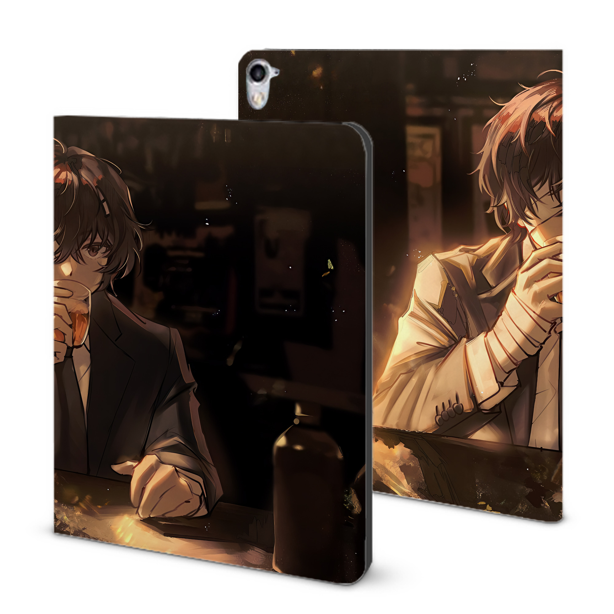 （画像用） 文豪ストレイドッグス Bungo Stray Dogs IPad ケース ブック型 PUレザー TPU 耐衝撃 軽量 薄型 ペン収納なし 全面保護 IPad 各モデル対応